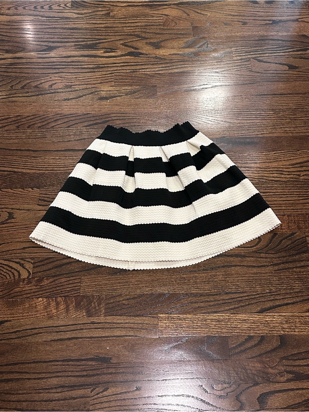 ILLA ILLA Black and Cream Striped Circle Skirt